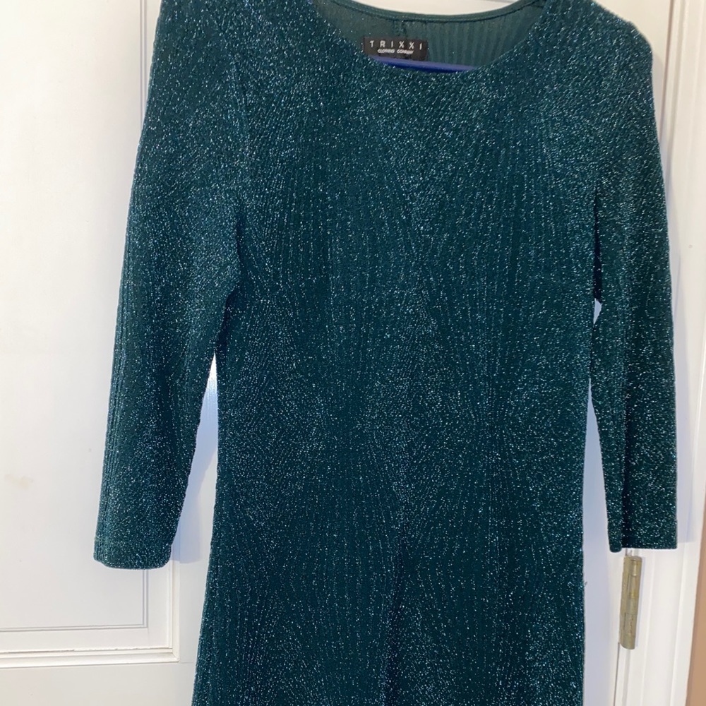 Emerald Green Sparkling Semi Formal Mini Dress